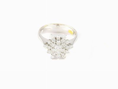 Anello Re Carlo in Oro Bianco con Diamanti