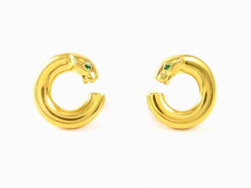 Orecchini Cartier in Oro Giallo con Smeraldi