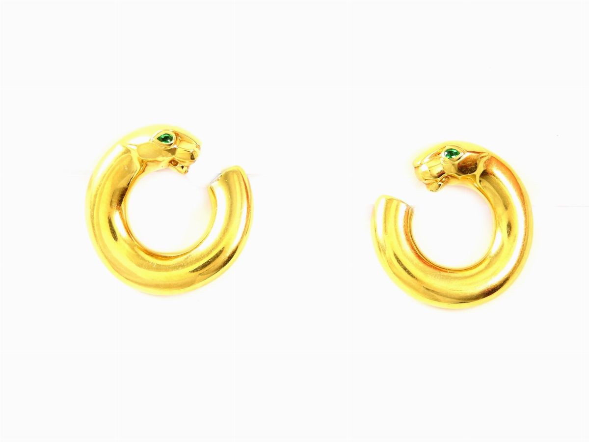 Orecchini Cartier in Oro Giallo con Smeraldi