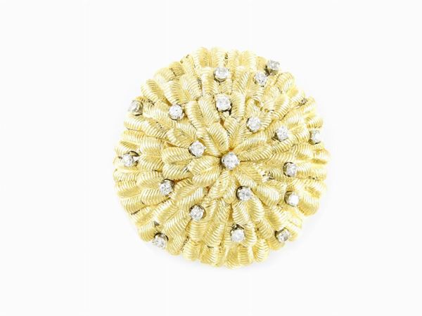 Yellow gold brooch with diamonds  - Auction Jewels - II - II - Maison Bibelot - Casa d'Aste Firenze - Milano
