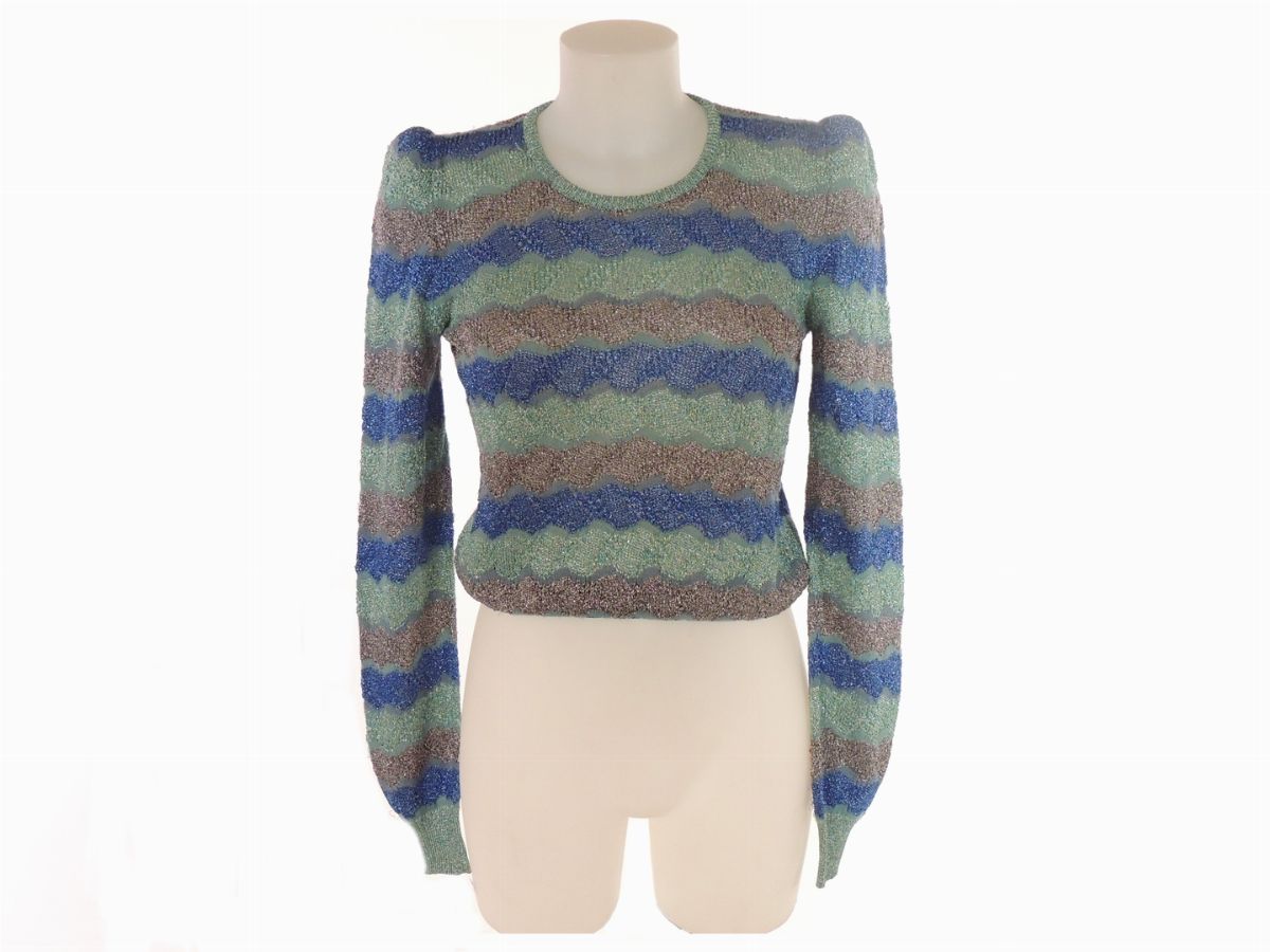 Cardigan e Maglia in Lana, Raso e Lurex, Mali e Krizia