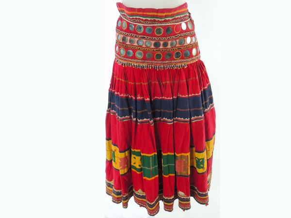 Linen and cotton etnic skirt