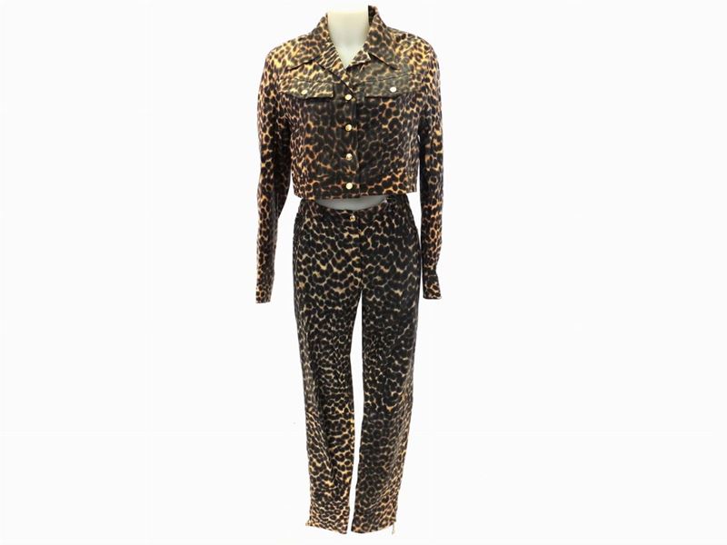Completo in Pelle Stampata Animalier, Christian Dior