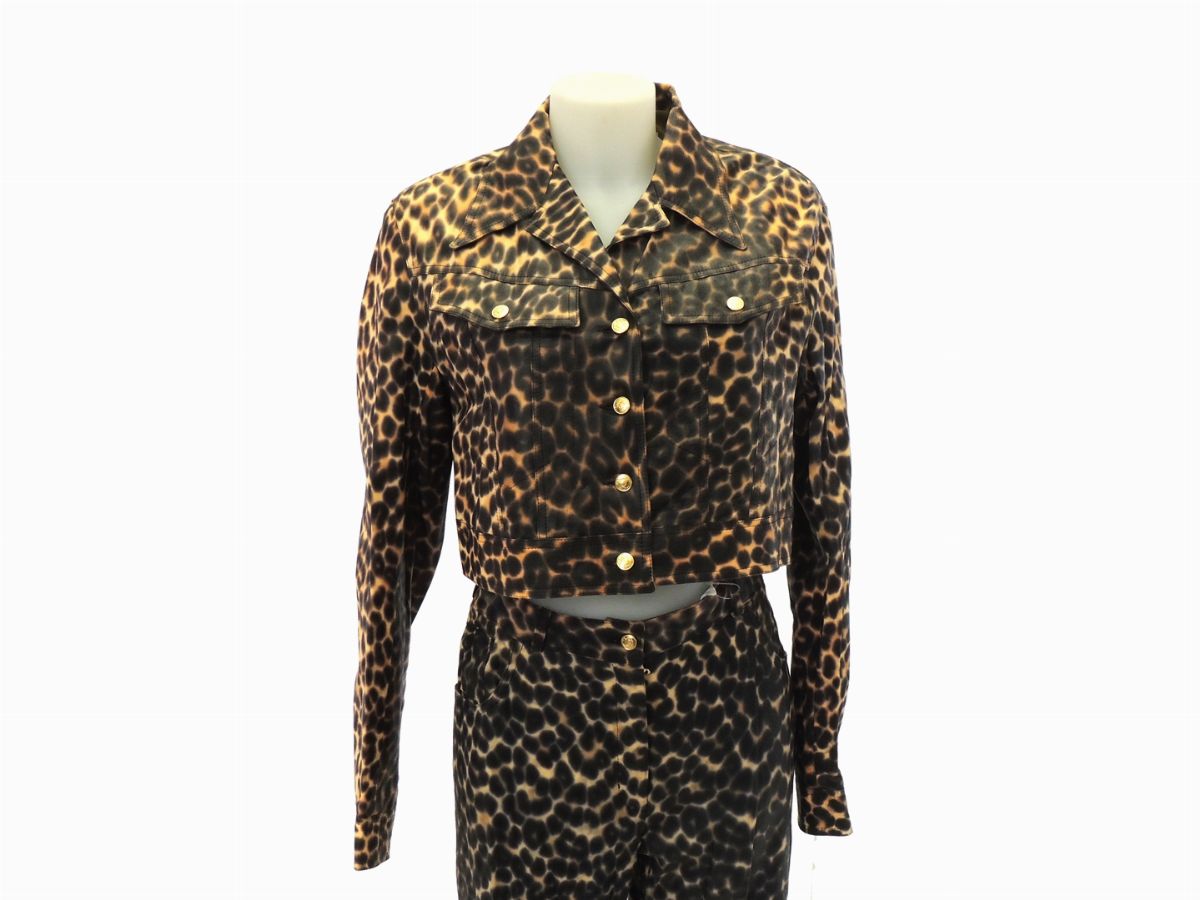 Completo in Pelle Stampata Animalier, Christian Dior