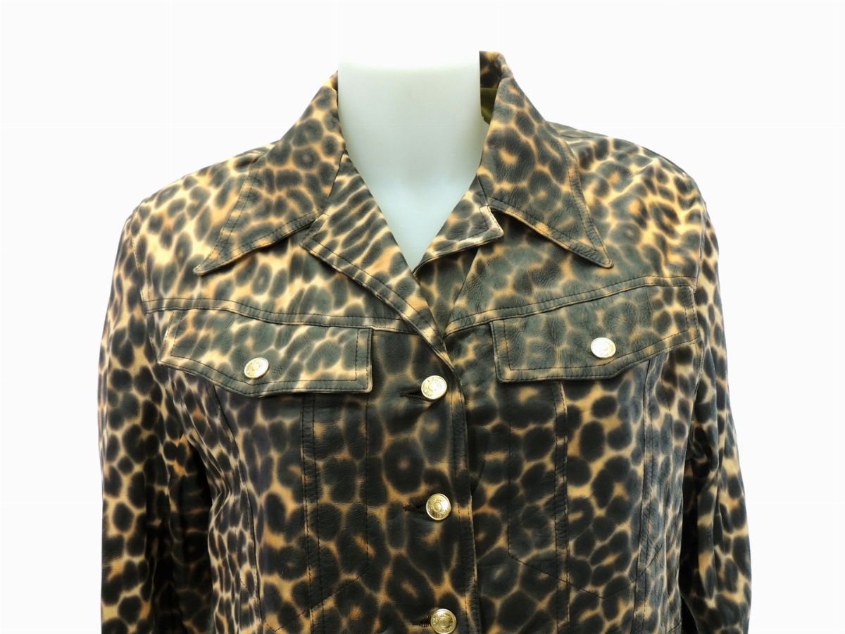 Completo in Pelle Stampata Animalier, Christian Dior