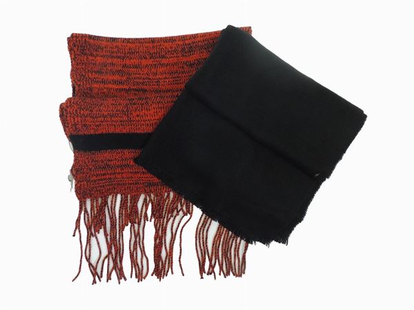 Two cashmere and wool scarfs