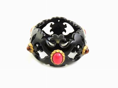 Bracciale Rigido in Resina Nera, Christian Lacroix