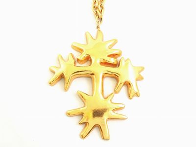 Pendente a Croce in Metallo Dorato, Christian Lacroix