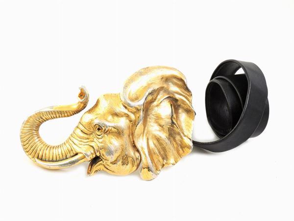 Gold Elephant Belt Buckle, Christopher Ross