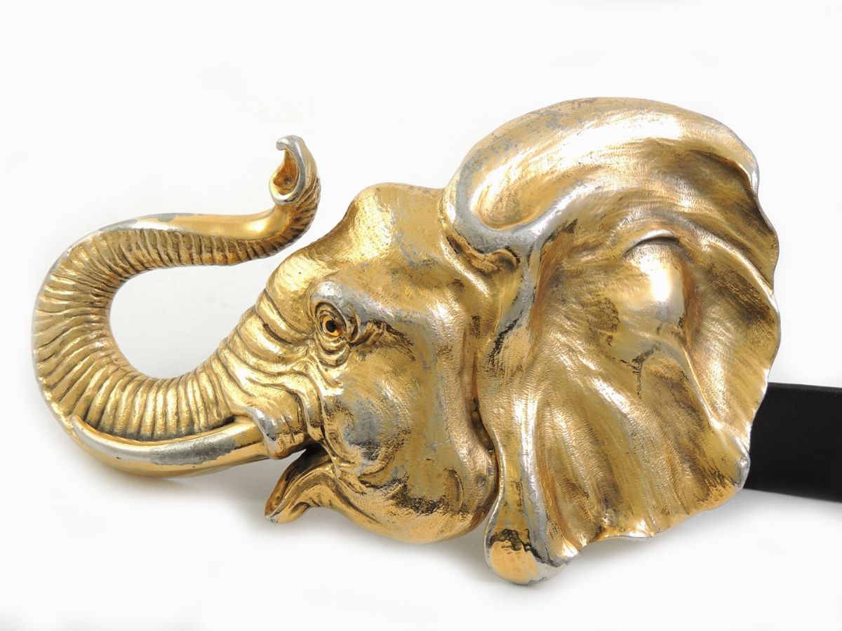 Cintura con Testa di Elefante Dorata, Christopher Ross