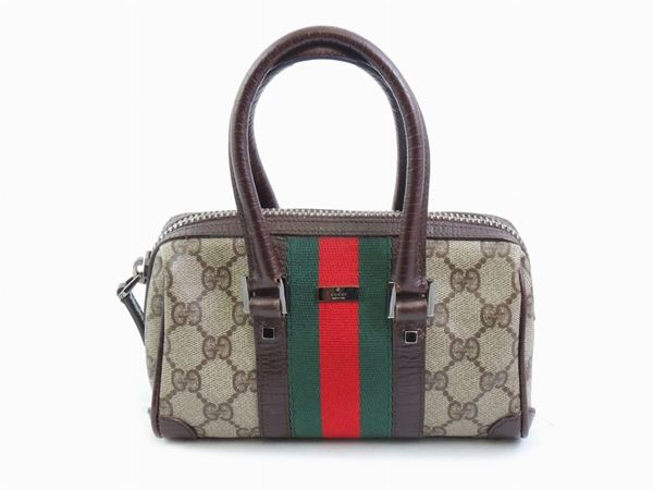 Brown monogram canvas handbag, Gucci