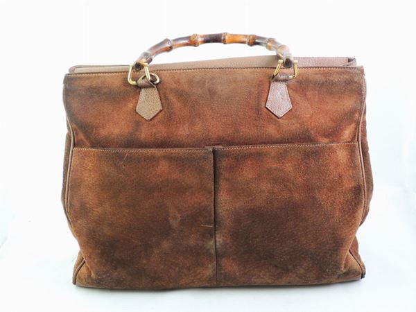 Brown suede handbag, Gucci