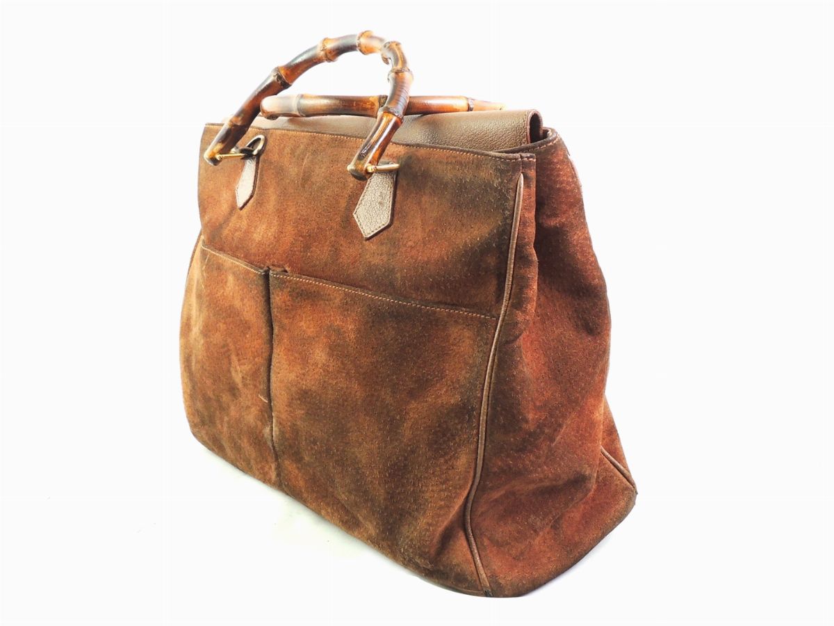 Borsa in Camoscio Marrone, Gucci