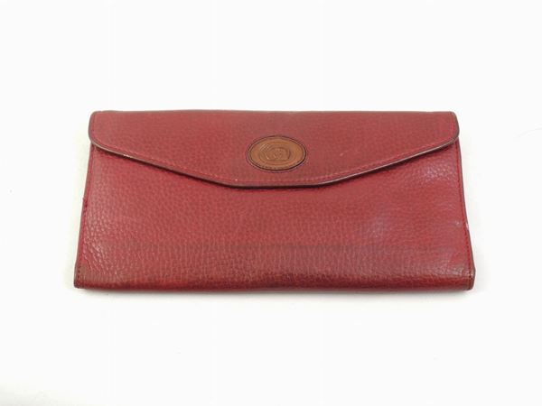 Red leather wallet, Gucci