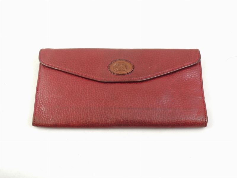 Portafoglio in Pelle Bordeaux, Gucci