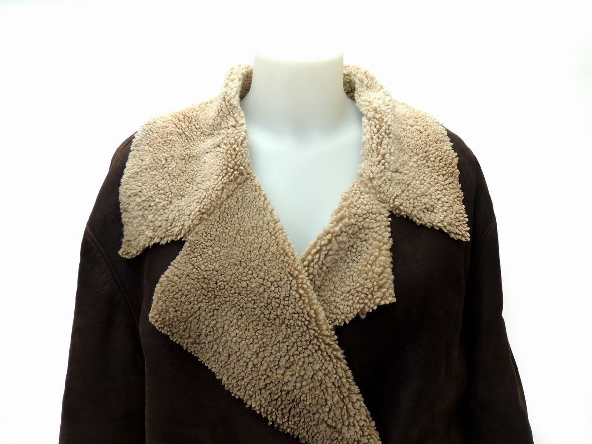 Caban in Montone Marrone e Beige, Max & Co