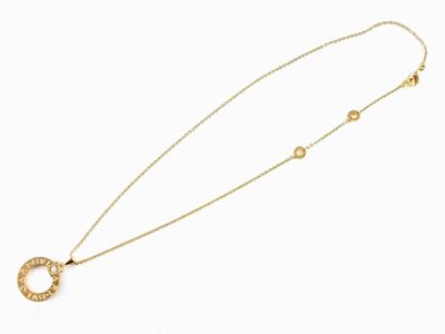 Girocollo Bulgari con Pendente in Oro Rosa e Diamante