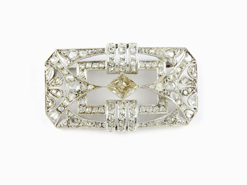 Spilla/pendente in Oro Bianco e Diamanti