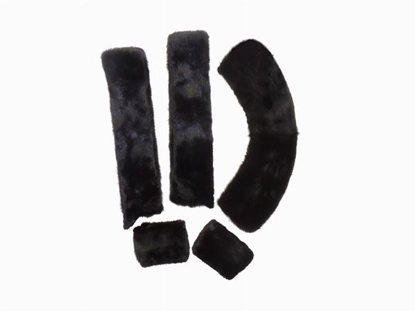 Black mink fur collars