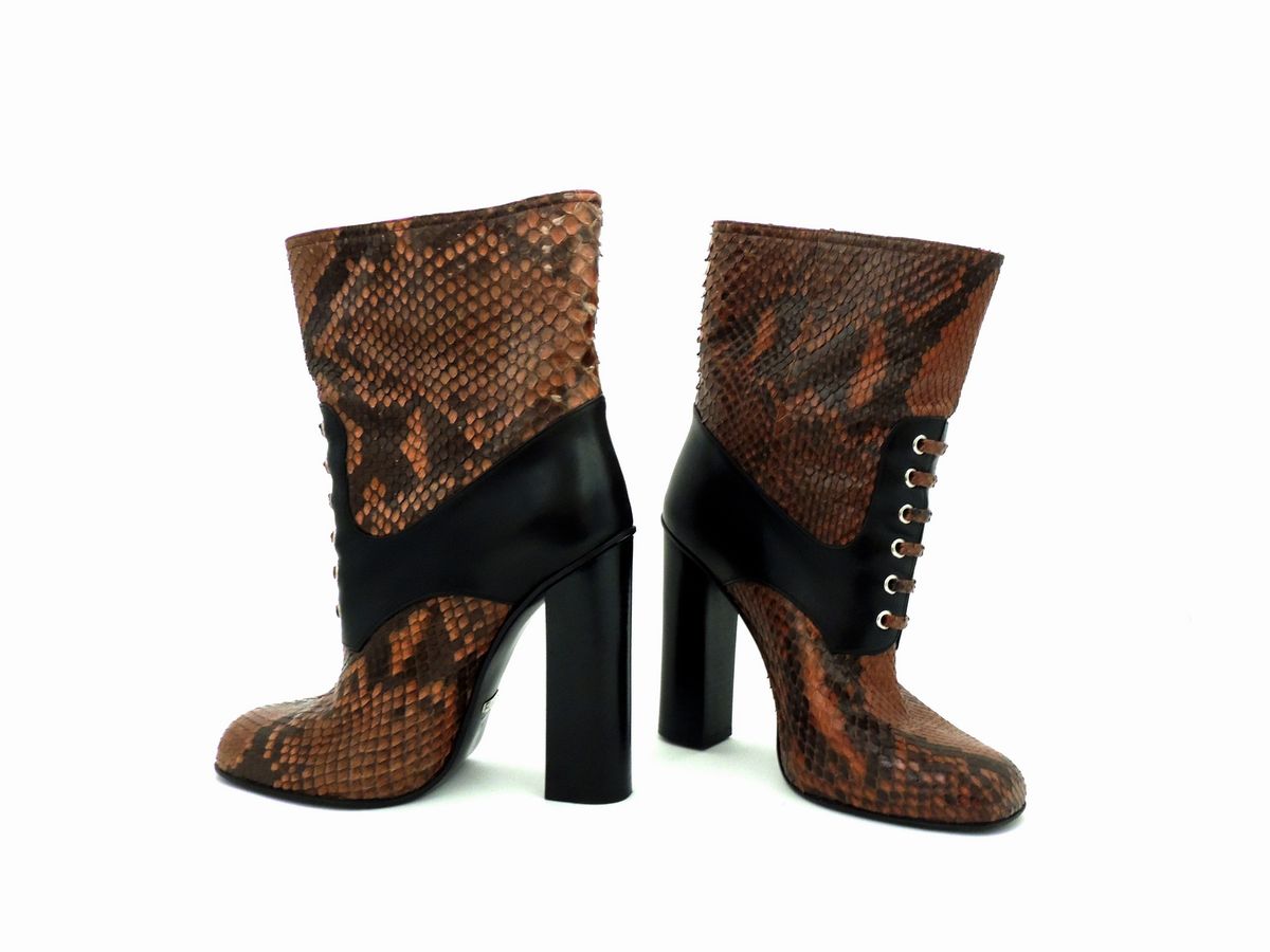 Stivaletti in Pitone e Pelle, Gucci