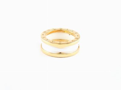 Anello Bulgari a Fascia in Oro Giallo e Ceramica
