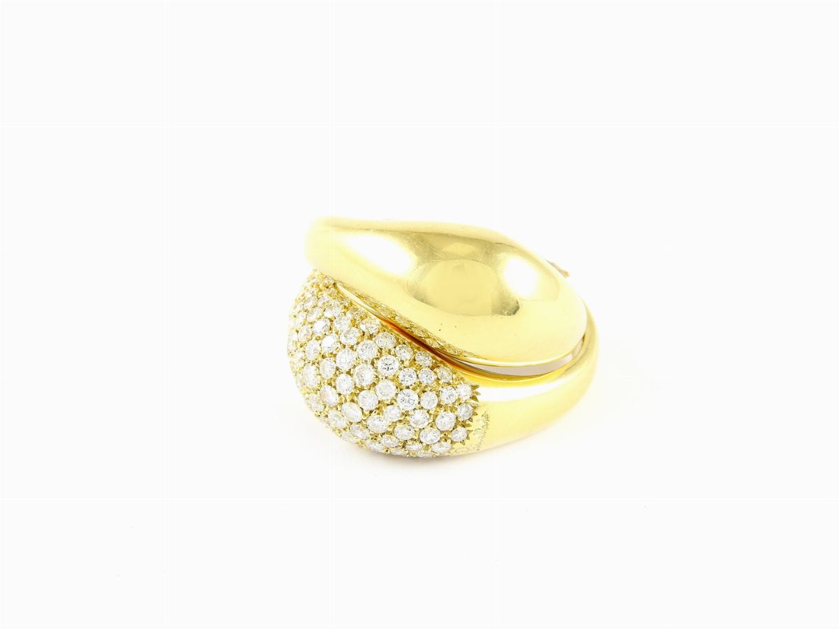 Anello Doppio Pomellato in Oro Giallo e Diamanti