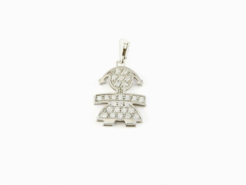 Pendente le Bebé in Oro Bianco e Diamanti