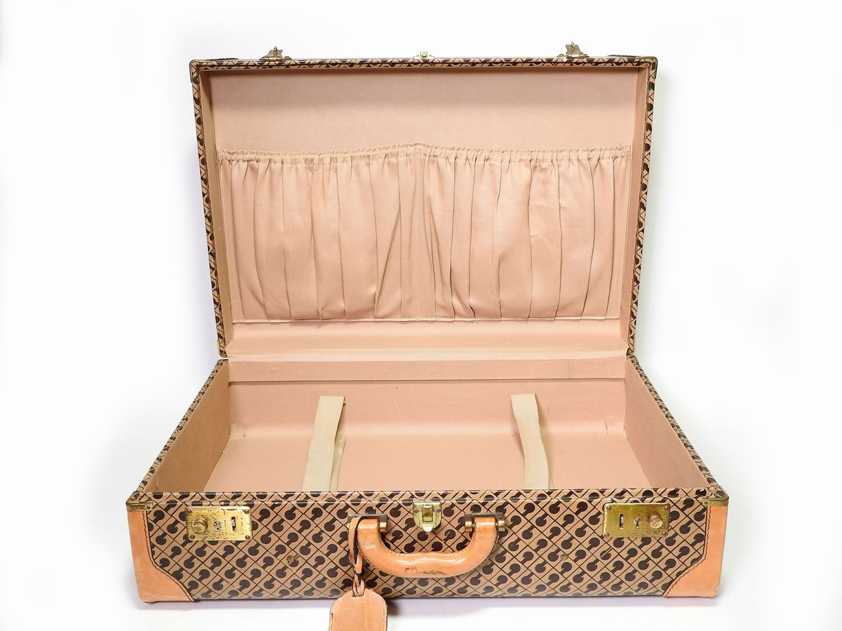 Due Valigie Rigide in Pelle Stampata Monogram, Gherardini