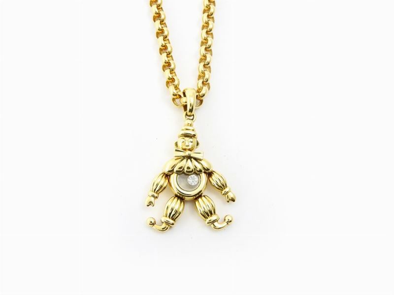 Catena Chopard con Pendente in Oro Giallo e Diamante