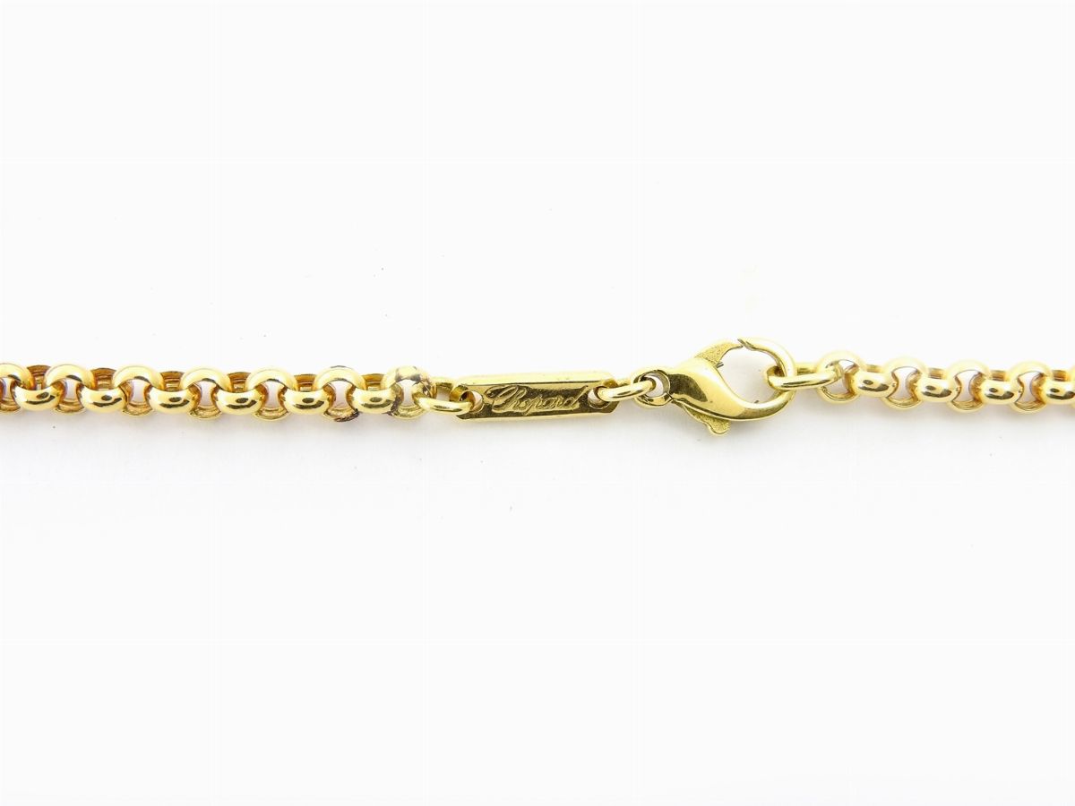Catena Chopard con Pendente in Oro Giallo e Diamante