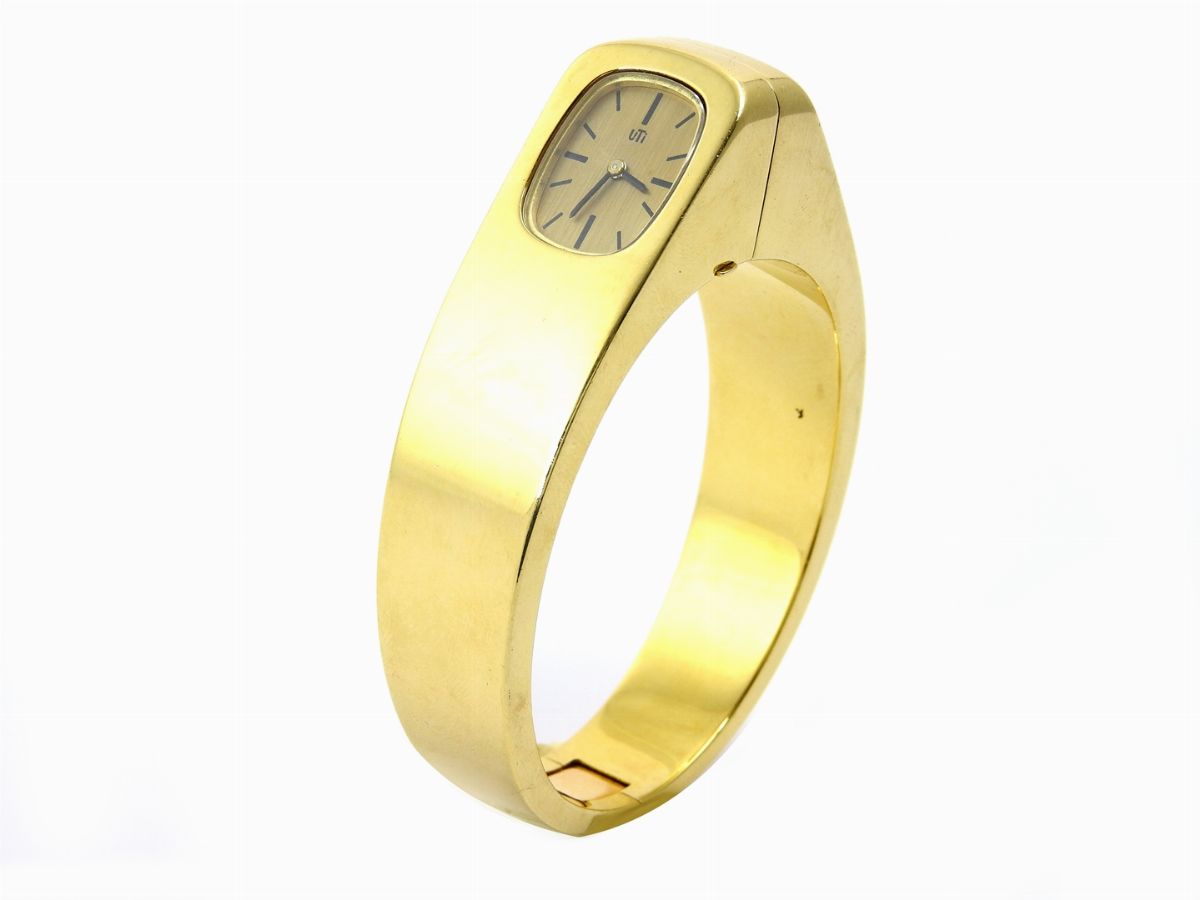 Raro Bracciale Orologio Uti per Fasano da Donna in Oro Giallo