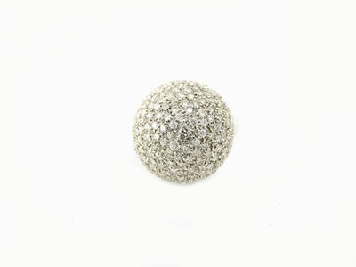Anello a Cupola in Oro Bianco e Diamanti