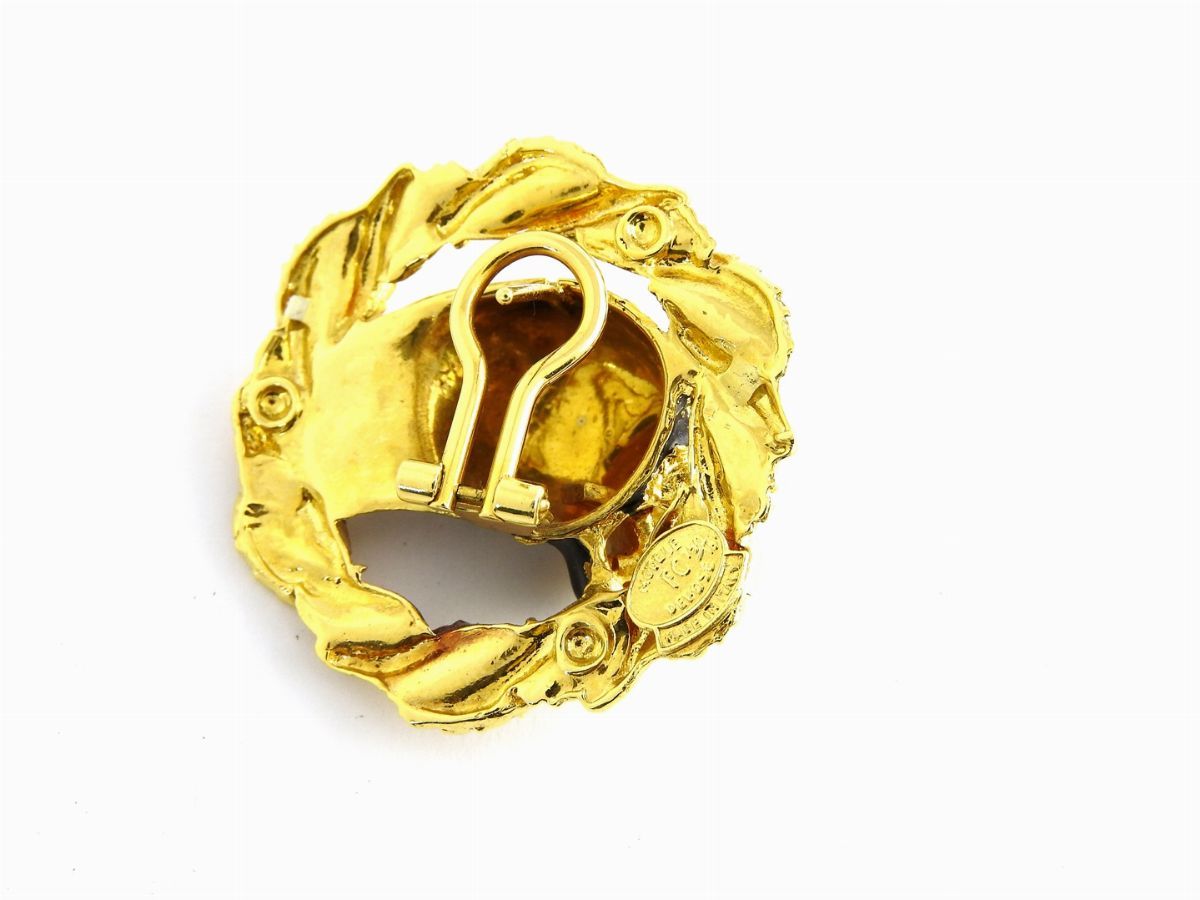 Orecchini Animalier Frascarolo in Oro Giallo con Smalti Policromi