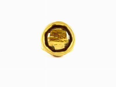 Anello Calgaro in Oro Giallo Satinato con Quarzo Fumé