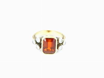 Anello C. Molinari in Oro Bianco e Giallo, Diamanti e Quarzo Madera