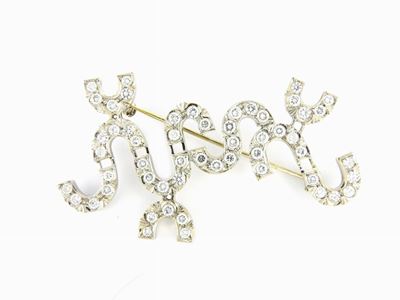 Spilla di Design in Oro Bianco e Diamanti