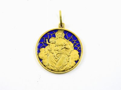 Medaglia in Oro Giallo e Smalto a Cattedrale
