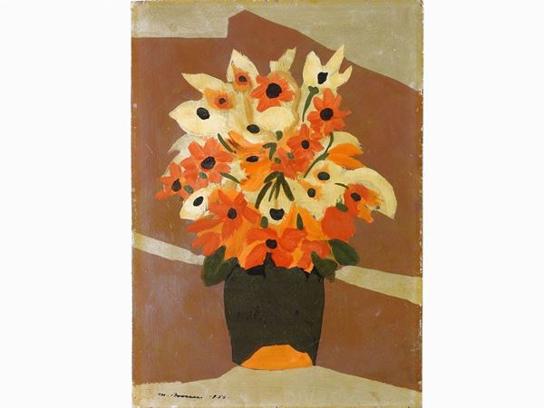 Marcello Boccacci : Flowers in a Vase  ((1914-1996))  - Auction Modern and Contemporary Art - II - Maison Bibelot - Casa d'Aste Firenze - Milano