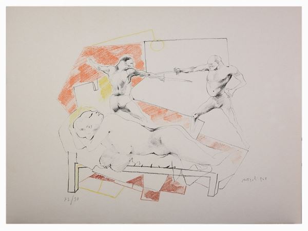 Ugo Attardi : Composition with Figures  ((1923-2006))  - Auction Modern and Contemporary Art - II - Maison Bibelot - Casa d'Aste Firenze - Milano
