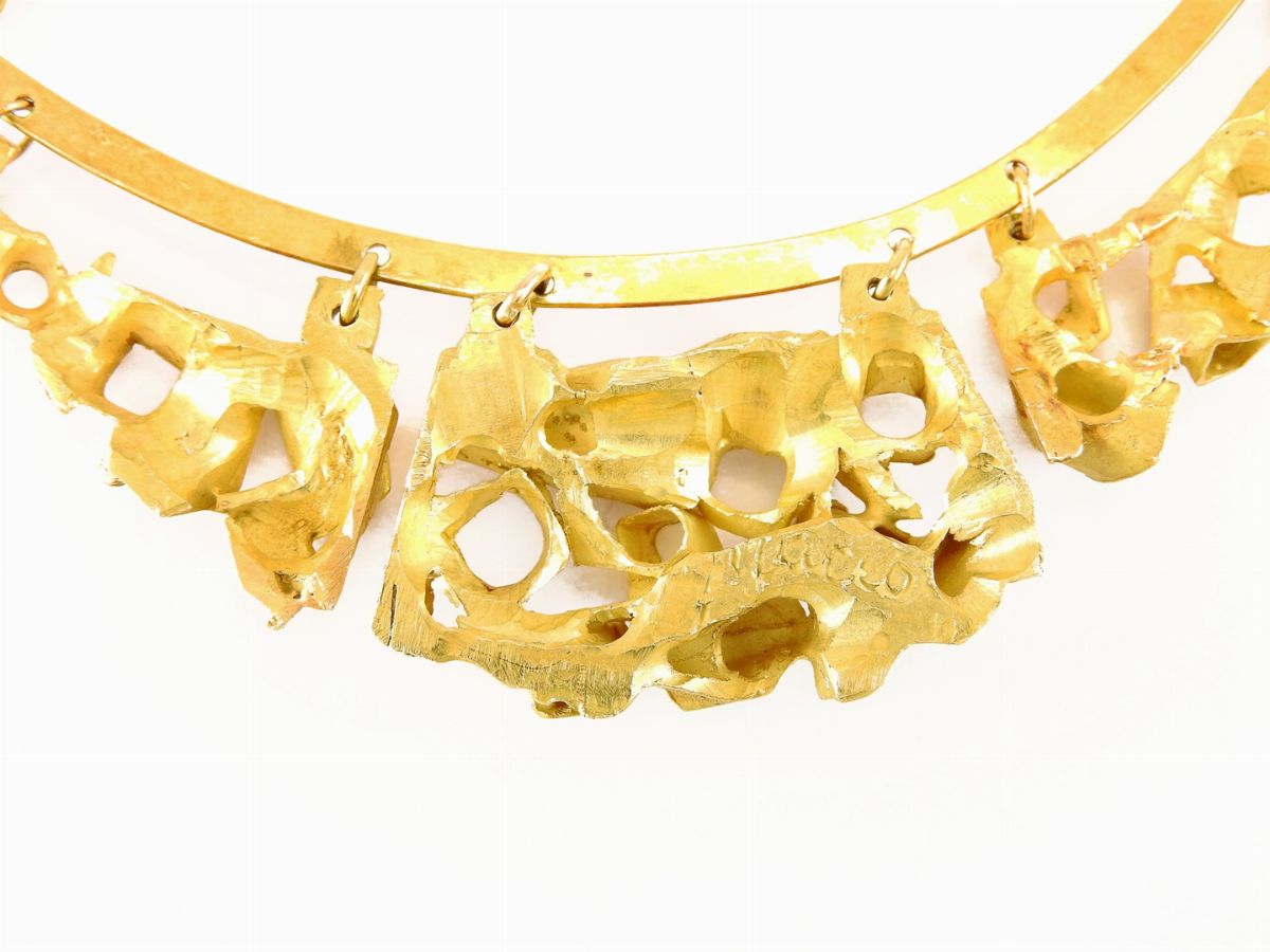 Collier Ubert Piacco (1912-1978) in Oro Giallo a Tre Piastre