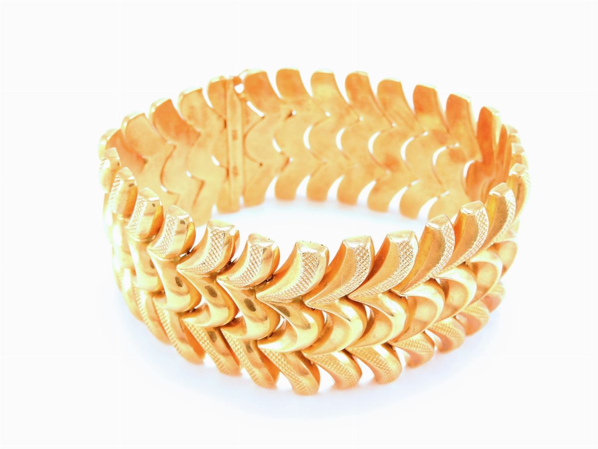 Bracciale "tank" in Oro Giallo