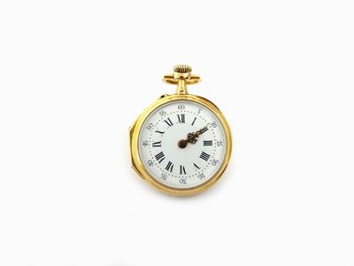 Orologio da Tasca in Oro Giallo, Diamanti e Smalti Policromi