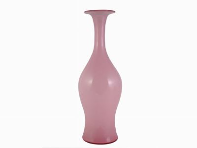 Vaso in Vetro Opalino Rosa, Modello 3656, 1952 Circa
