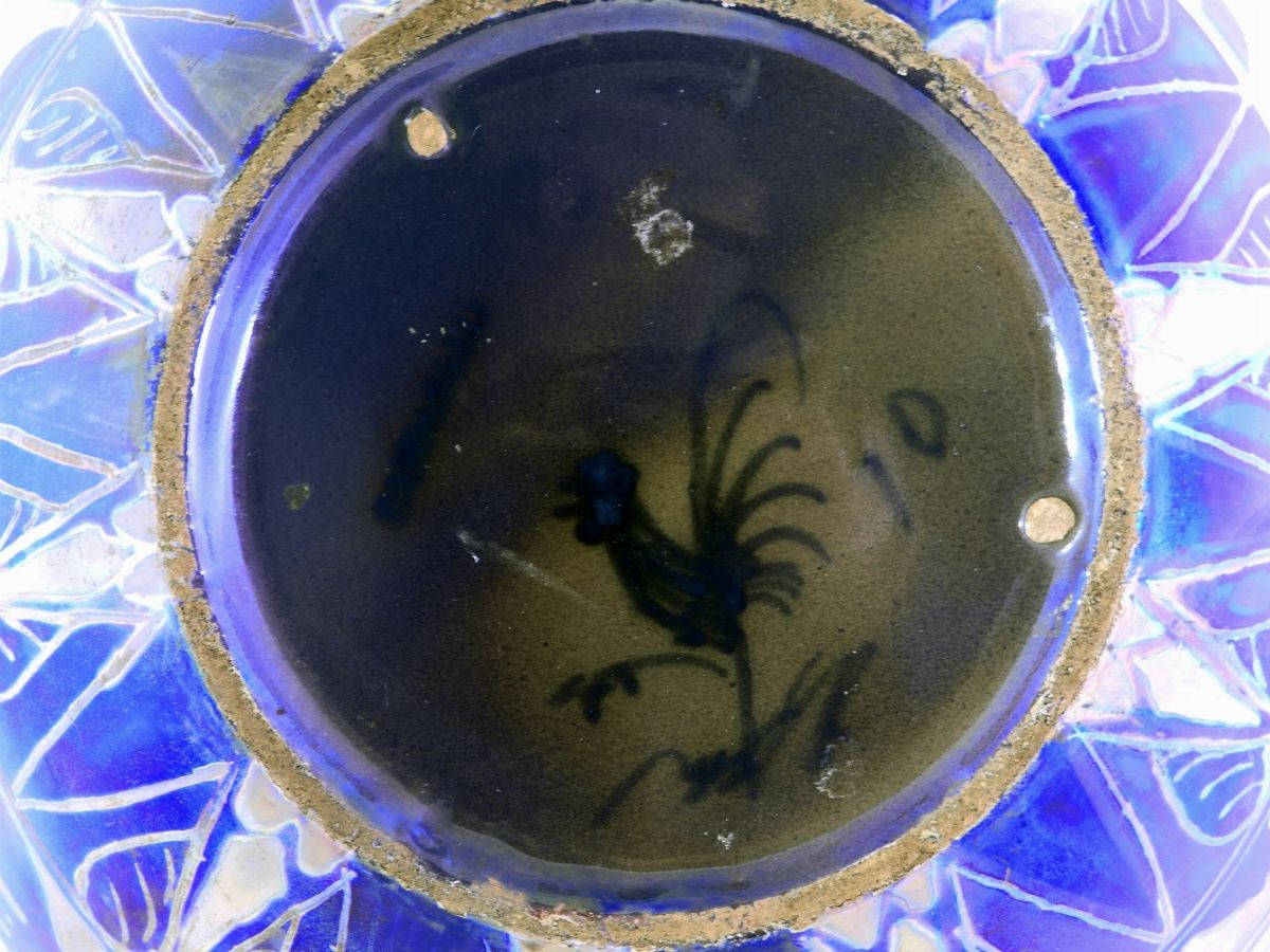 Vaso Biansato in Maiolica Smaltata a Lustro