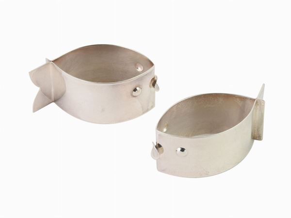 A Pair of Sterling Silver Napkin Rings  (Cleto Munari)  - Auction Furniture, Silver and Curiosities from a Roman House - I - Maison Bibelot - Casa d'Aste Firenze - Milano