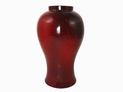 Vaso a Balaustro in Terracotta Smaltata Bordeaux