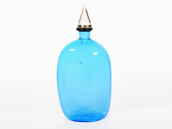 A Blue Blown Glass Bottle