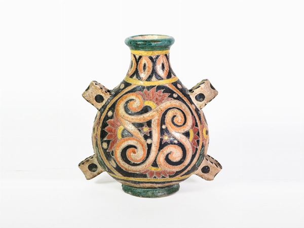 A Polychrome Earthenware Vase  (1920-30s)  - Auction Furniture, Silver and Curiosities from a Roman House - I - Maison Bibelot - Casa d'Aste Firenze - Milano