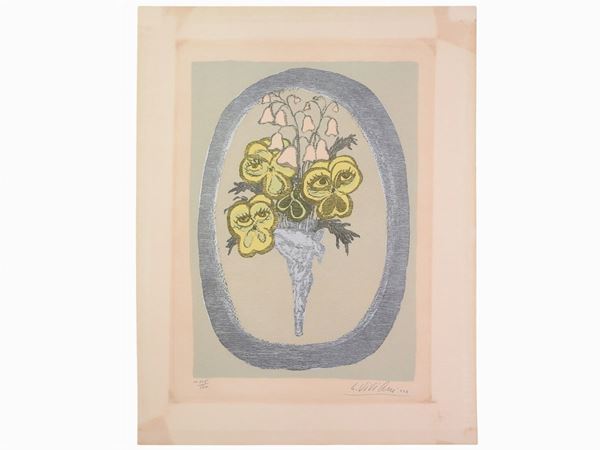 Giuseppe Viviani : Gli occhi delle viole 1962  ((1898-1965))  - Asta Arte moderna e contemporanea - Maison Bibelot - Casa d'Aste Firenze - Milano