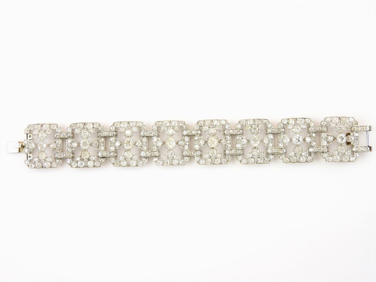 Bracciale in Platino e Oro Bianco con Diamanti